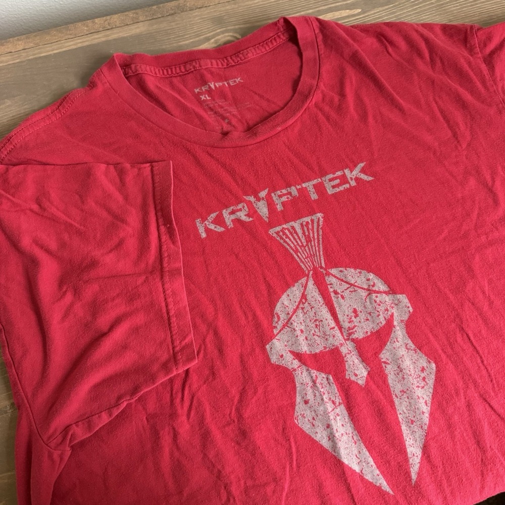 Kryptek Men's XL Red Logo‎ 100% Cotton Graphic Print Short Sleeve T-Shirt Tee